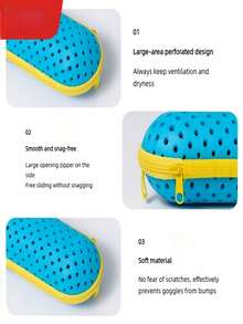 1pc Lightweight Portable Wear-Resistant Goggles Storage Box, Breathable Anti-Drop Eyewear Protective Case, Swimming Training Equipment, Can Store Glasses, Golf Balls, Chargers And Other Small Items, Multiple Colors Available With 1pc Cute Pendant, Best Choice For Personal Use And Gifts For Friends - Multicolor - View 4