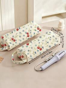 Floral Quilted Hair Dryer Storage Bag With Handle, Large Capacity Hair Tool Organizer, Soft Material Travel Storage Bag (Suitable For Hair Dryer, Curling Iron And Hair Brush), Women's Portable Zipper Makeup Bag; Applicable Scenes: Home, Travel, Vacation, Campus; Multi-Functional Storage (Cosmetics, Skincare, Toiletries); Travel/Cruise/Dormitory Essential; Suitable As A Gift For Bridesmaid, Mother, Friend Or Teacher. - Multicolor - View 4