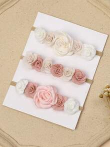 3pcs/Set Baby Girl Rose Flower Cute Thin Headband, Perfect Gift For Girls (Card Not Included) - Multicolor - View 8