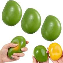 Squishy Toys With Color Change Mango Design, Heat Sensitive Green To Yellow Fruit Malleable Fidget Toy, Pocket Portable Squishy Stress Toy For Student Daily Relax - Multicolor - View 5