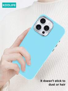 Koolife 1pc Soft Touch Colorful Phone Case, Coated Lens Frame, PC+TPU Material, Independent Metal Buttons, Minimalist Fashion, Anti-Drop Protective Shell, Compatible With Apple 17/17 Pro/17 Pro Max - Blue - View 5