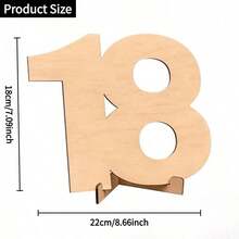 CUBIBOO Artistic Wooden Number 18 Birthday Decor, Unisex, With Stand - 18th Birthday Decoration - 18th Birthday Gift For Girls - 18th Birthday Gift For Boys - A - View 6