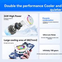 Adsorption Phone Cooler K58 PRO 24W High Power Semiconductor Phone Cooler, With Magnetic Clip, Powerful Cooling, AI Intelligent Temperature Control, RGB Lighting, Suitable For Mobile Gaming - Multicolor - View 5