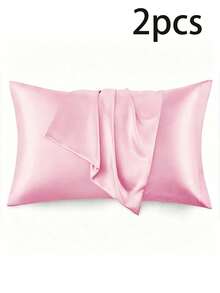 2pcs/1pc Luxurious Silky Soft Pillowcase - Breathable Skin -Friendy Cool Fel Solid Color With Envelope Closure- Machine Washable Bedding Washed Silk Pllowcase Sing Cushion Cover For Bedroom Decor Bedding Bed Accessories - Multicolor - View 25