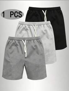 Men's Summer Drawstring Sports Shorts, Loose Straight Leg Bermuda Pants, Breathable Casual Sweatpants, Versatile All-Match Outdoor Running & Home Wear - Dark Grey - View 7