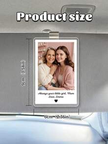 Custom Acrylic Mother's Day Car Sun Visor Clip, Customizable Photo And Text, Personalized Gift For Mom, Unique Car Accessory From Daughter/Son, Meaningful Mother's Day Gift - Multicolor - View 8