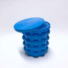 1pc Silicone 2-In-1 Ice Maker, Portable Ice Bucket And Ice Tray With Lid, Space-Saving Freezer Ice Making Tool, Summer Essential, Cocktail Cold Drink Bar Accessory, Home Bar, RV, Dormitory Essential Kitchen Gadget, Suitable For Halloween, Thanksgiving, Christmas - Multicolor - View 10