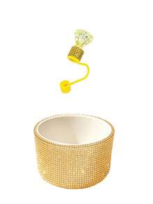 Silicone Cup Sleeve With Sparkling Rhinestone Decoration And Crown Straw Lid, Fits 30oz And 40oz Cups With Handles, Decorated With Rhinestones And Crown, Suitable For Office, Restaurant, Cafe, Car Interior, Kitchen, Bedroom, Vacation, Camping, Essential Travel Accessory For Spring And Summer. Birthday Gift, Wedding Accessory, Back To School Gift, Easter Gift, Mother's Day Gift, Teacher's Day Gift, Women's Birthday Gift Decoration - Multicolor - View 12