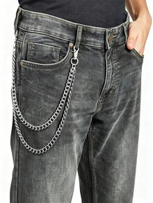 Multi-Layer Key Chain, Punk Pants Chain, Motorcycle Riding Jeans Accessory, Hip Hop Belt, Bicycle Leg Chain, Unisex Heavy Metal Chain, Cool Vintage Jeans Chain, Punk Accessory Gift, Suitable For Men And Women - Punk Style Cool Metal Pants Chain for Men and Women - View 1