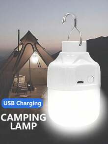 Camping Light Emergency Bulb Hanging Tent Work Light Rechargeable USB LED Bulb Outdoor Portable Light (2 Charging Port Types Randomly Shipped) - Cold White - View 1