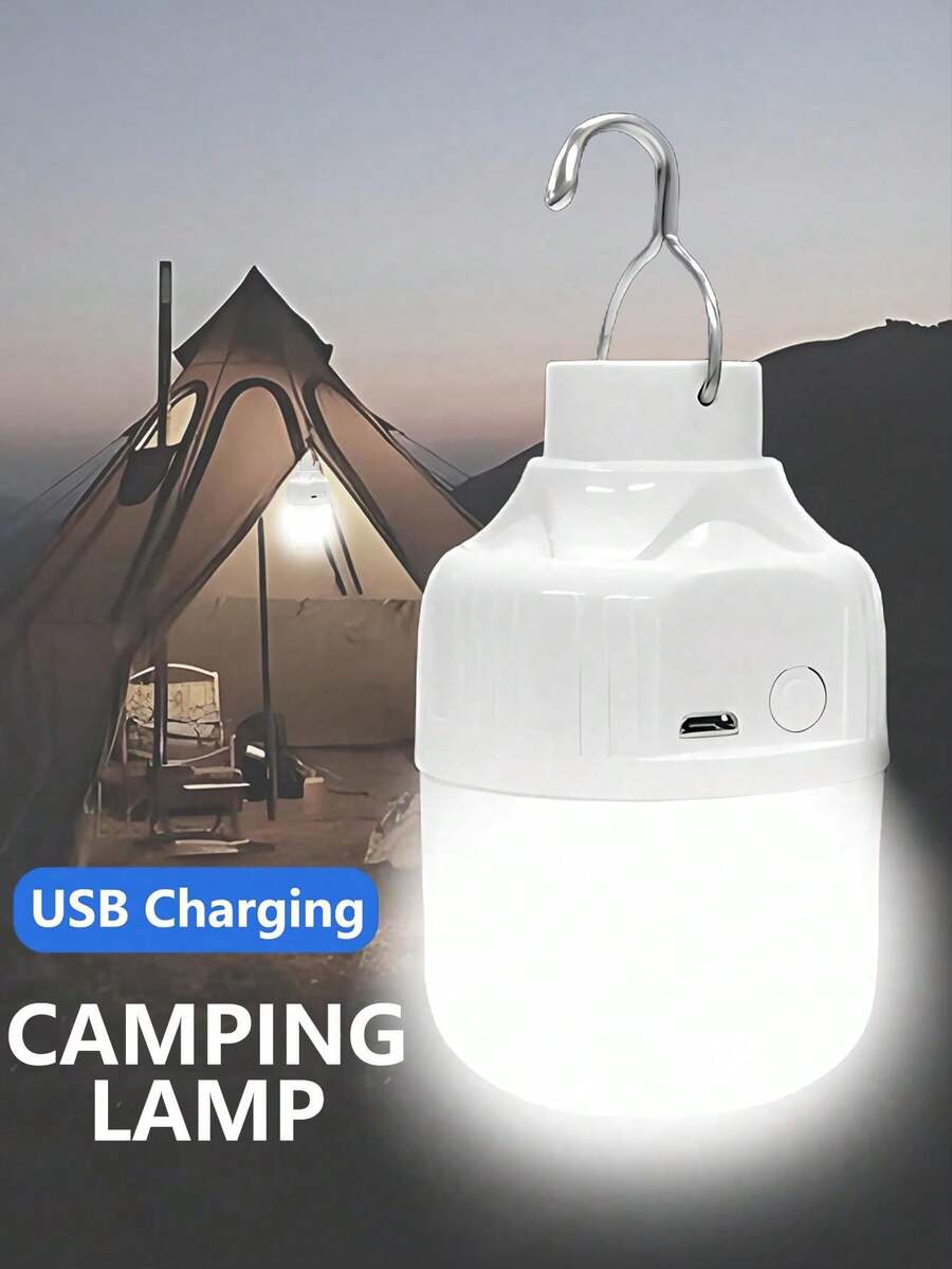 Camping Light Emergency Bulb Hanging Tent Work Light Rechargeable USB LED Bulb Outdoor Portable Light (2 Charging Port Types Randomly Shipped) - Cold White - View 1