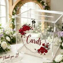 [Customized]Customized Acrylic Wedding Card Box – Transparent Rectangular Design, Suitable For Envelopes, Greeting Cards And Party Decorations – Ideal Choice For Weddings, Birthdays, Graduation Ceremonies And Other Occasions, Suitable For Home, Office, Events - Personalized Thank You Gifts, Home Decor, Romantic Souvenirs, High-End Craftsmanship - 1PC - View 5