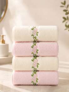 Soft Rose Embroidered Absorbent Towel, Quick-Dry No Shedding, Kitchen Cleaning, Ultra-Fine Fiber Quick-Dry Bathroom Hand Towel, Home Kitchen Decorative Towel, 1pc / 2pcs / 4pcs Optional - Multicolor - View 13
