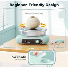Mini Electric Pottery Wheel With Pedal For Beginners, Complete Kit With Tools And Paints, Adjustable Speed Ceramic Machine For DIY Art - Perfect Creative Gift - Baby Blue - View 5