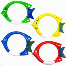 4pcs/Set Fish Shaped Swim Rings, Children Swimming Toys, Water Training Accessories, Easy To Grip And Store, Random Colors, Summer Parent-Child Interactive Props, Diving Props, Water Toys, Bathroom Toys - Multicolor - View 13