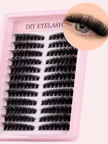 LIMEIKAI 192 Pcs Cat Eye Style Lash Clusters 100D D Curl Fluffy Curly Individual Lashes Soft Lightweight Reusable DIY Eyelash Set For Beginners Home Daily Party Travel Music Festival - View 11