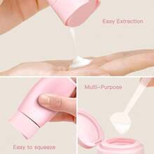 5pcs Set - Minimalist Fashion Travel Dispenser Bottles, Cosmetic Sample Bottles Travel Set, Refillable Squeeze Bottles, Suitable For Cosmetics, Shampoo, Cream, Conditioner And Body Lotion - Multicolor - View 5