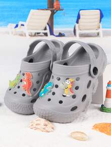 Sandalias unisex con diseño luminoso y agujeros para niños de verano - Gris - Ver 21