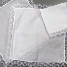 Pure White Lace Handkerchief Happy Wedding Season Party Decoration DIY - Multicolor - View 8