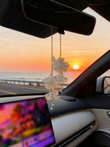 Creative Metal Car Pendant Vintage Boho Hanging Ornament, Women Rearview Mirror Accessory, Fashion Car Interior Decoration Gift - A - View 7