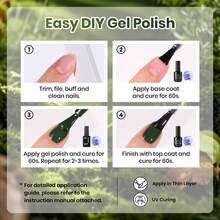 Beetles 6 Colors Forest Whisper Green Gel Nail Polish Set, Green Gel Polish Kit, Soak Off UV LED Summer Nail Art Manicure - 6 Colors Forest Whisper Green - 查看 7