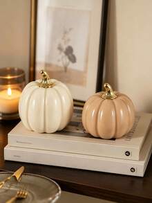 1pc Modern Minimalist Pumpkin Decorative Statue, Nordic Ins Style Home Decor, Autumn Decoration, Suitable For Living Room, Bookshelf, Entryway, Storage Rack, Desktop, Fireplace Mantel, Perfect Gift For Pumpkin Lovers And Housewarming - Multiple Styles - View 1