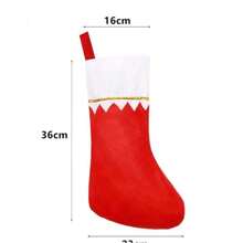 12pcs Red Felt Christmas Stockings, Christmas Fireplace Santa Socks, Christmas Tree Hanging Socks, Decorative Gift Packaging - A - View 12