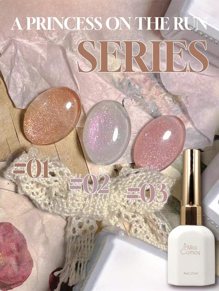 Cat Kuku Seri Runaway Princess 2026 Terbaru, Populer, Glitter Halus, Gradien Putri Duyung, Warna-warni - MultiWarna - View 1