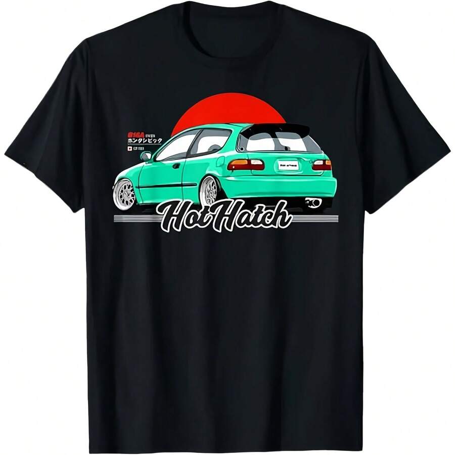 Hondan Men's And Women's T-Shirt Hondan Civic Eg Hothatch Summer Motorcycle Tee Racing Short-Sleeved Spring Cycling Off-Road Top - 款式 - 查看 1