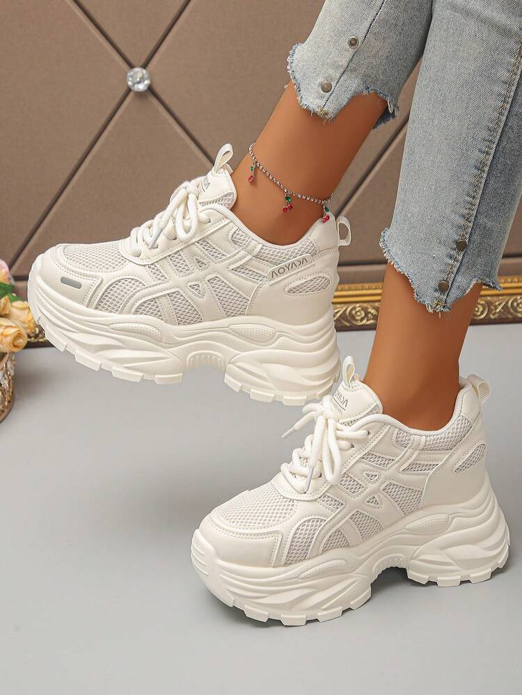 Women Wedge Sneakers - Beige - View 2