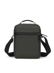 1pc Solid Color Casual Fashion Backpack Nylon Fabric Zipper Closure Minimalist Men's One Shoulder Crossbody Handbag Suitable For Daily Commute Work Business Meetings - Multicolor - View 3