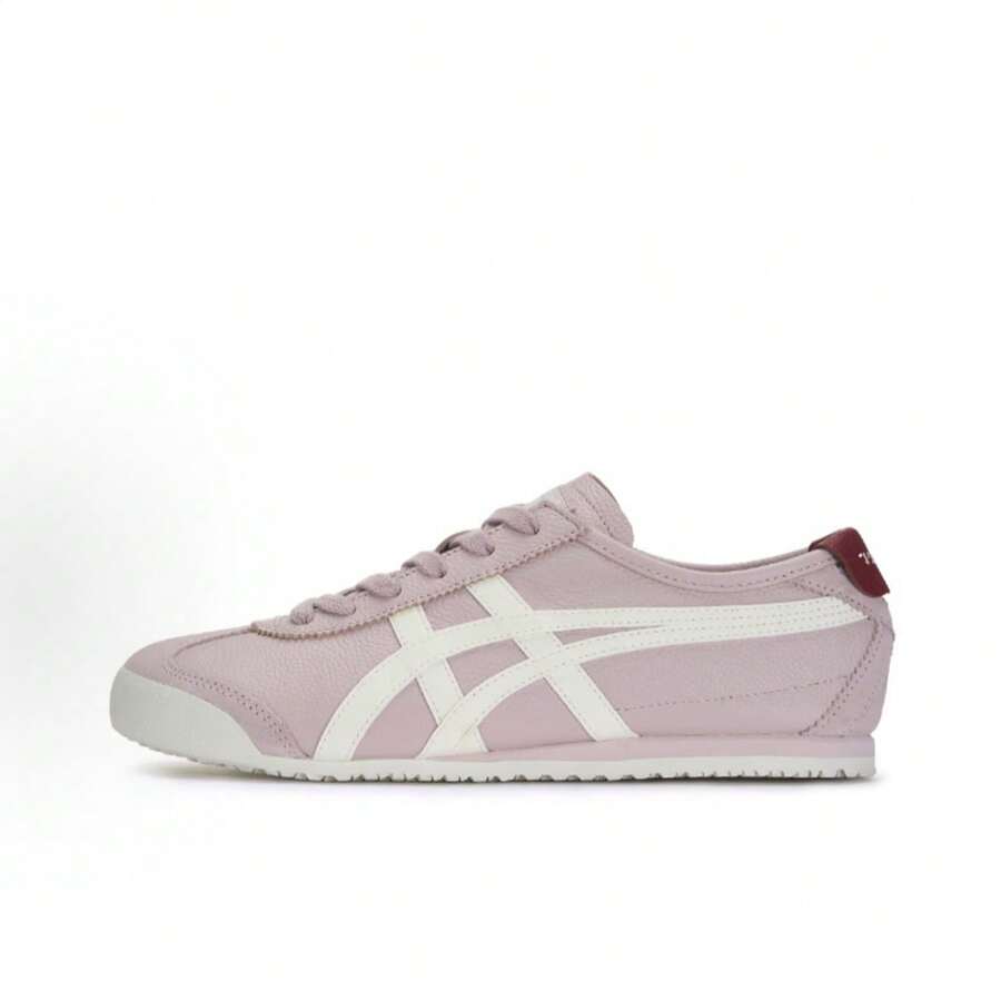 Asics Authentic Onitsuka Tiger Mexico 66 Leather Sneakers - White/Blue/Red Classic Low-Top | Premium Japanese Heritage Footwear | Slim-Profile Lightweight Trainers - 薰衣草 - 查看 1
