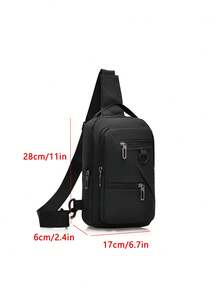 1pc Minimalist Men's Crossbody Bag, Multi-Functional Layered Storage Shoulder Bag, Lightweight Daily Travel Chest Bag - Chest Bag - View 4