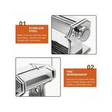 6-Speed Adjustable Manual Pasta Machine, Stainless Steel Hand Crank Dough Roller, Table Clamp Design For Home Kitchen Use - Silver - View 11