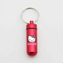 Sanrio Portable Keychain Pill Box [Sanrio Officially Licensed] Hello Kitty Co-Branded Portable Keychain Pill Box, Compact Storage Solution, Perfect For On-The-Go Use, Designed Specifically For Carrying Small Pills - Multicolor - View 3