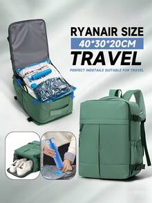 Myco 15.75x7.87x9.84 英寸登机行李包，适合航空旅行、休闲背包和书包，采用耐用尼龙材质，多隔层设计，符合航空公司随身行李标准，拉链封口，简约设计，旅行包/行李袋/过夜包，大容量旅行收纳包，邮轮旅行必备，度假必备，男女皆宜，旅行必备，假日必备，旅行必备。 - 彩色 - 查看 2