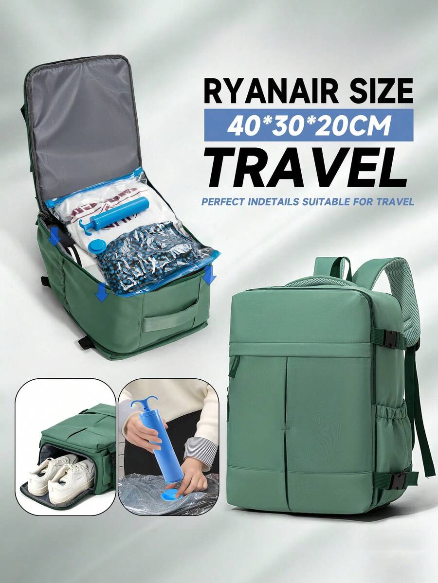 Myco 15.75x7.87x9.84 英寸登机行李包，适合航空旅行、休闲背包和书包，采用耐用尼龙材质，多隔层设计，符合航空公司随身行李标准，拉链封口，简约设计，旅行包/行李袋/过夜包，大容量旅行收纳包，邮轮旅行必备，度假必备，男女皆宜，旅行必备，假日必备，旅行必备。