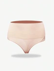1件女款高腰蕾絲塑形內褲，無縫收腹內衣，收腰設計，全天舒適，女用內褲 - 粉色 - 查看 8