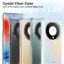 Honor Magic 5 Lite 5G / Honor X9A 手機殼，強化護角相機保護，透明防震薄款柔軟 TPU 手機殼 - 無色 - 查看 4