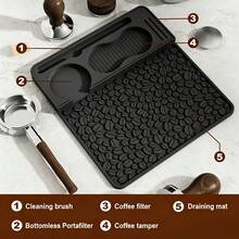 Espresso Tamper Mat, Professional Silicone Barista Workstation, With Tool Slot, Suitable For Portafilter, Heat-Resistant Coffee Tamper Mat, For Countertop Protection - Multicolor - View 4