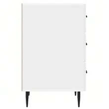 vidaXL Nachttisch Hochglanz Weiß 43 x 41 x 66,5 cm Holzwerkstoff Geeignet für Wohn- und Schlafzimmer; ideal für Kommoden und Nachttische mit Schubladen; platzsparende Montage; perfekt als Geschenk oder Wohnaccessoire. - Weiss - Übersicht 5
