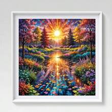 1PC DIY 5D Diamond Painting Kit Landscape Pattern - Round Full Diamond Art Mosaic Craft, Home Wall Decor, Frameless - No Frame - View 3