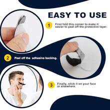 Vivinin 62PCS Fake Mustache, 18 Designs Self-Adhesive Fake Mustaches, Novelty Hairy Fake Beard For Role-Playing, Halloween, Birthday Party, Christmas - As Pic - View 4