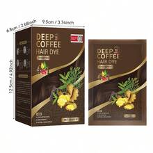 Ginger 4-In-1 Hair Dye Shampoo - Plant Extracts, Moisturizing & Long-Lasting, Available In Black, Chestnut, Coffee, And Dark Brown Shades, Gentle On Sensitive Light Beige, Unisex For Men & Women - Coffee Brown - View 5