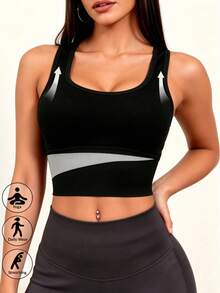 3 Peças Roupa Íntima Feminina Plus Size, Sutiã Esportivo Sem Arame e Sem Costas, Sutiã de Yoga Elástico e Respirável, Adequado para Esportes e Fitness - Multicolorido - Visão 3