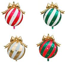 2/4pcs 32 Inch Large Bow Christmas Hanging Ball Party Decoration Round Aluminum Foil Balloon Set - View 2