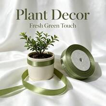 25 Yards/Roll Army Green Premium Satin Ribbon, Vintage Matte Tone, Gift Wrapping, Wedding Decoration, DIY Hair Accessories Bows, Floral Binding, Gift Box Decoration, Durable & Wrinkle-Resistant, Luxury Atmosphere - Multicolor - View 6