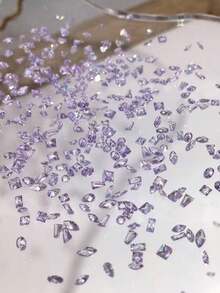50pcs New Random Mixed Pack Nail Art Rhinestones, Ice Blue Crystal Purple Zirconia Mini Small Naked Rhinestones Nail Decoration - Multicolor - View 2