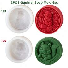 Christmas Squirrel Soap Silicone Mold 3D Cute Animal Embossed Design Handmade Soap Making Mold DIY Home Decor Craft Gift - Squirrel - View 10