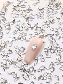ICIQ 120pcs Mixed Shapes Eye, Rhombus, Seed, Butterfly Glass 2mm To 6mm Different Sizes Flat Back Non-Hotfix Rhinestones, Suitable For DIY Enthusiasts To Decorate Accessories - Butterfly - View 8
